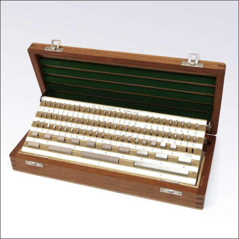 Wooden case containing gauge blocks