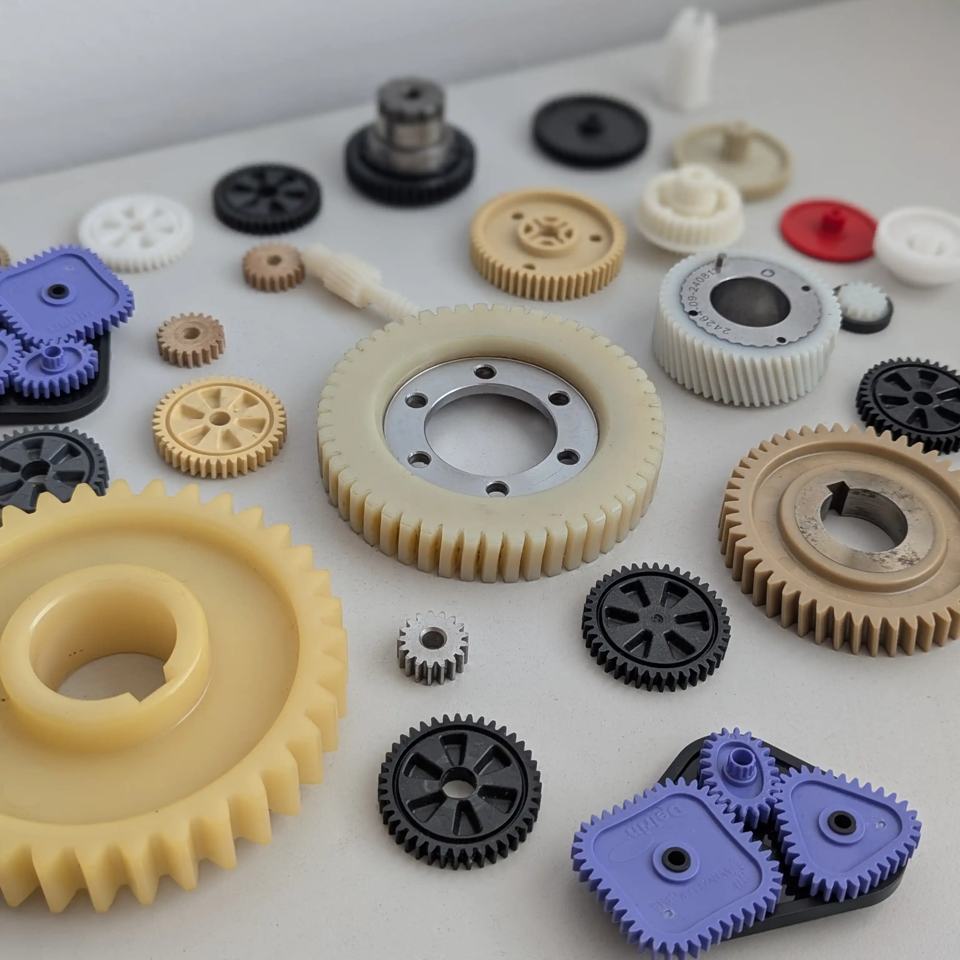 Plastic polymer gear specimens and examples